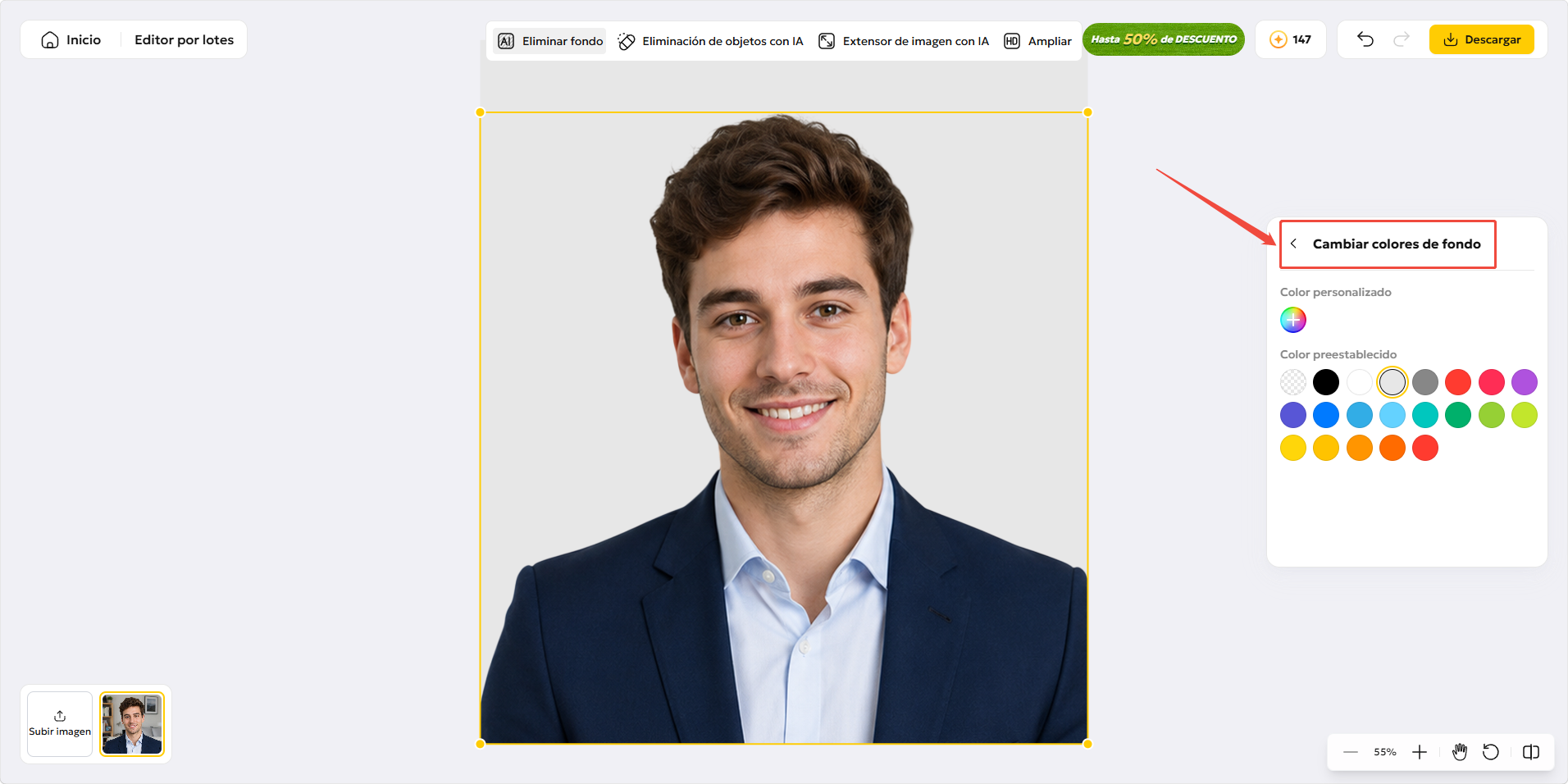 Cambiar el fondo de una foto para CV con PixPretty Photo Background Changer