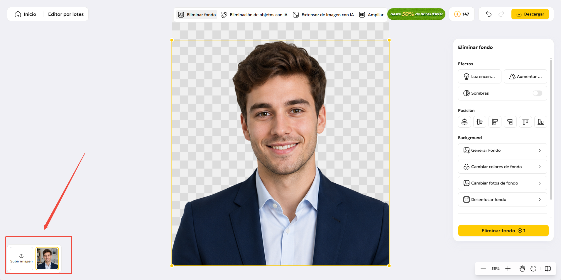 Cambiar el fondo de una foto para CV con PixPretty Photo Background Changer