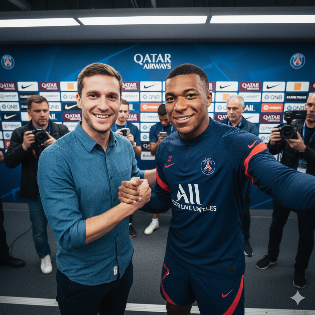 générer un selfie IA avec Kylian Mbappé
