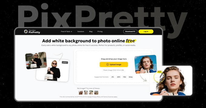 Add White Background to Photos Online Free | PixPretty
