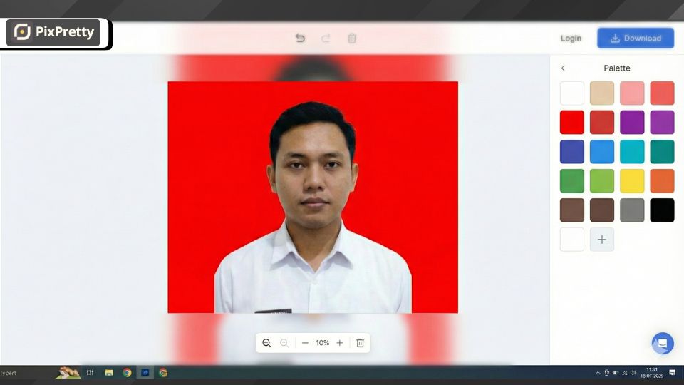 Tutorial ganti background merah dengan PixPretty