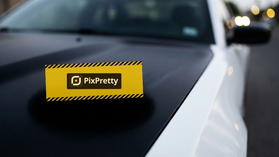 Proses menyensor plat nomor kendaraan menggunakan efek mosaic PixPretty