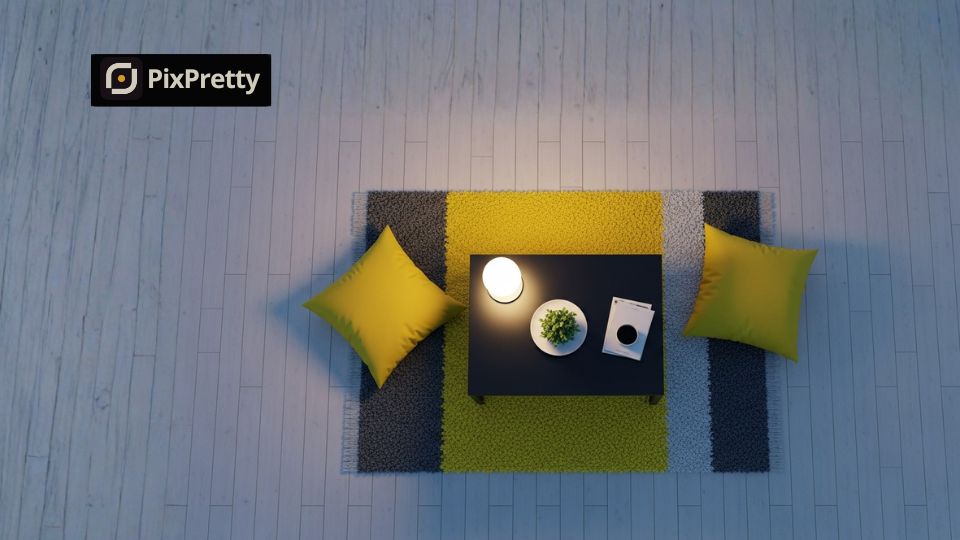 Menggunakan AI PixPretty untuk mencerahkan interior rumah yang gelap