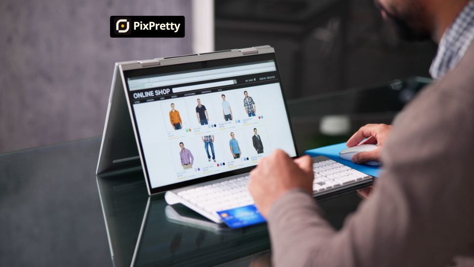 Foto produk e-commerce diedit dengan PixPretty AI