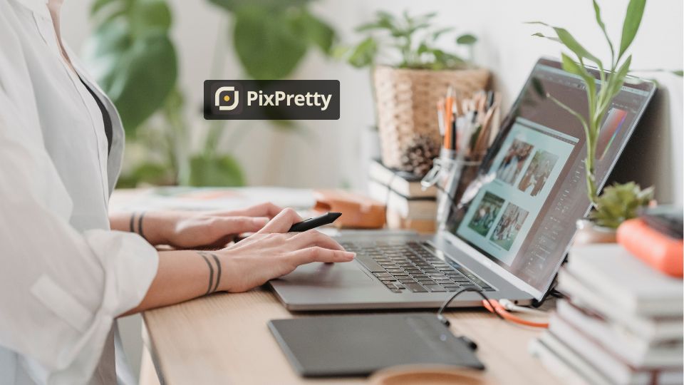 Perbandingan foto produk sebelum dan sesudah diedit dengan PixPretty AI