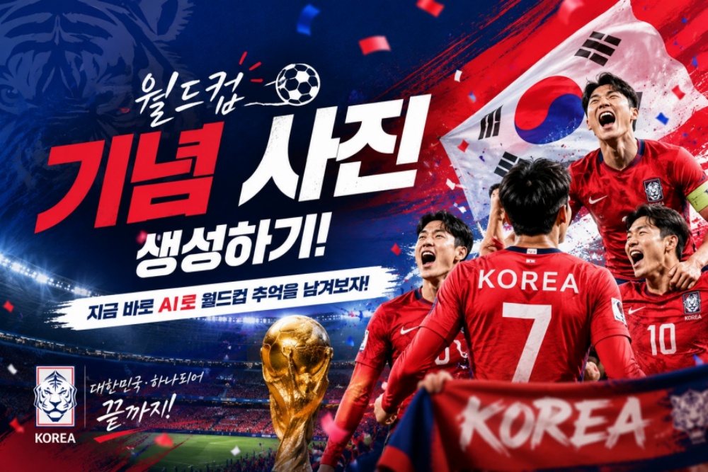 월드컵 기념 사진 생성
