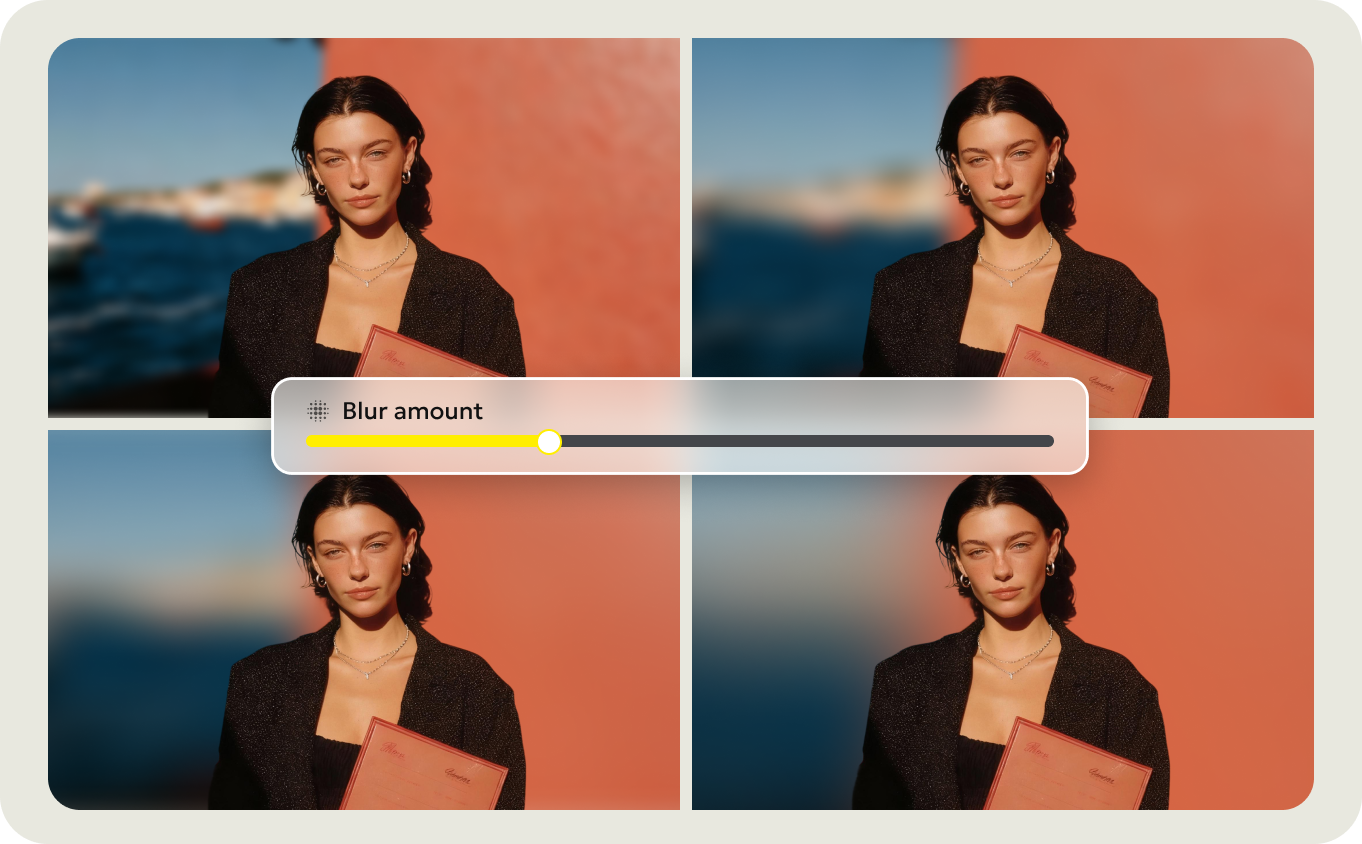 調整模糊程度，打造完美效果 - 自訂背景模糊強度