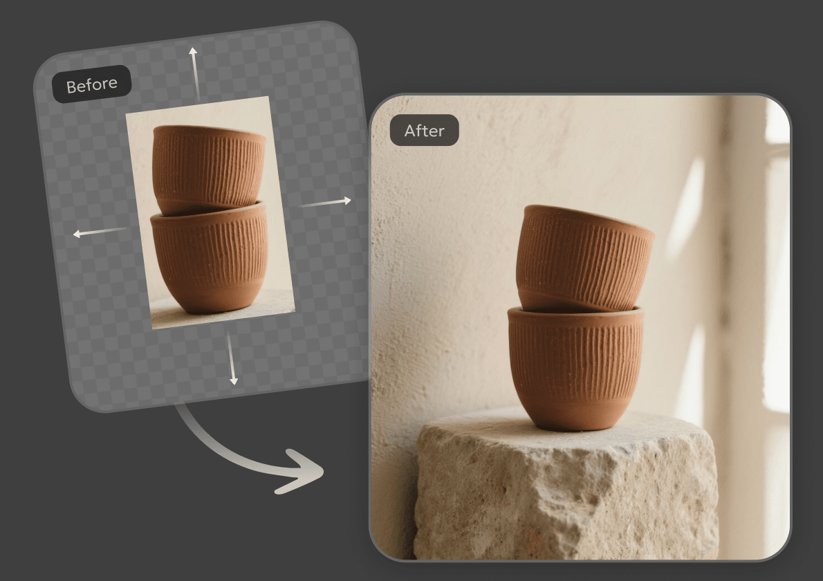 pixpretty 商品圖 AI 擴圖示例