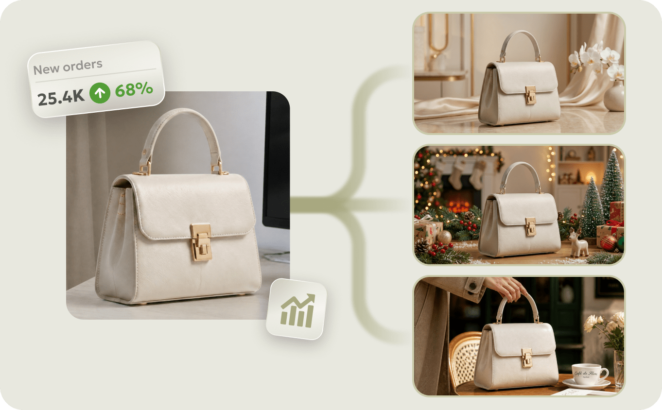 Product details perfectly preserved with AI background generation