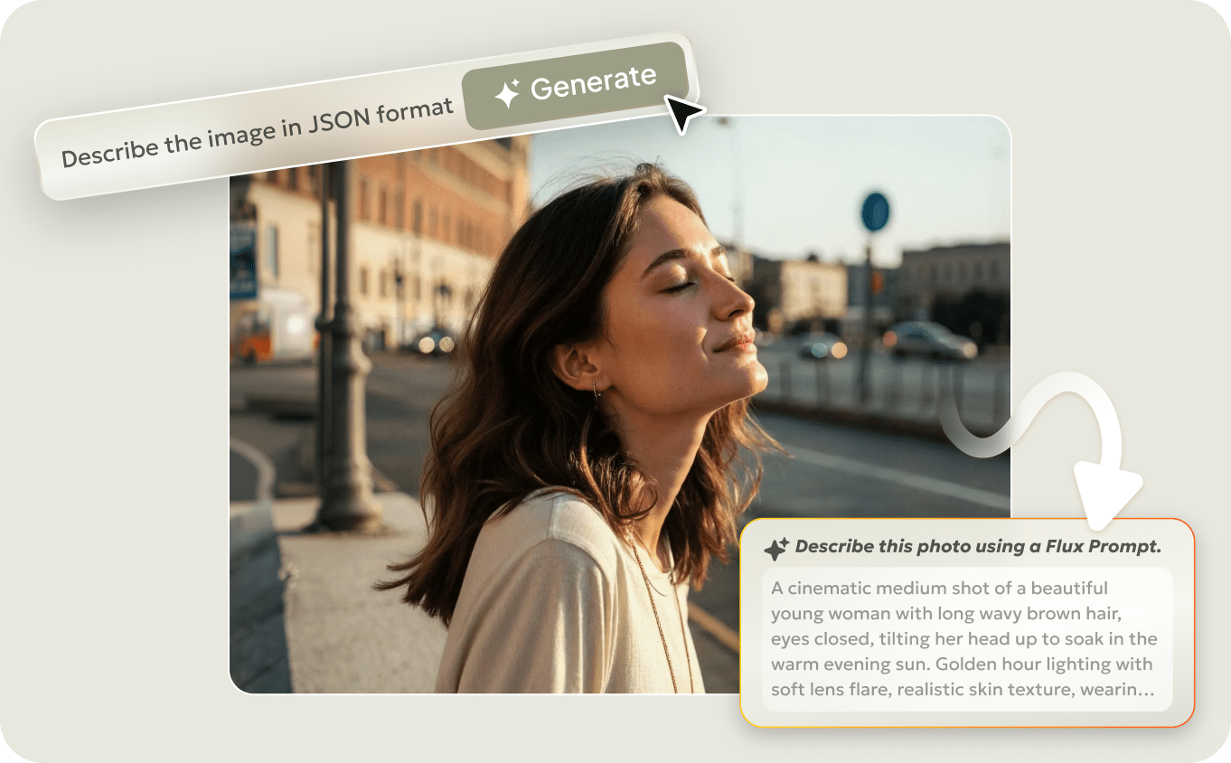 Custom prompt image descriptions