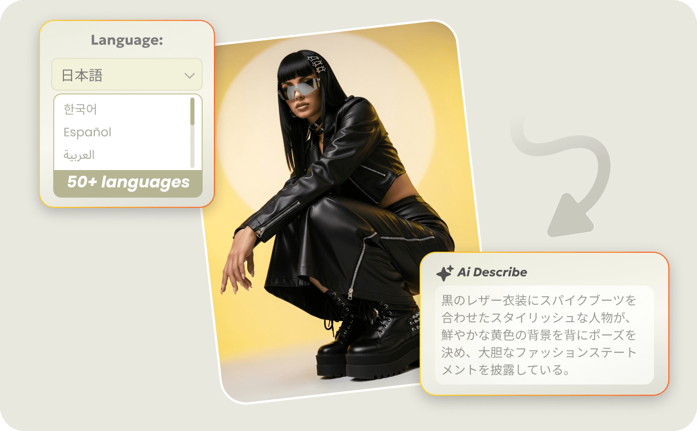 Multilingual image describer with voice output