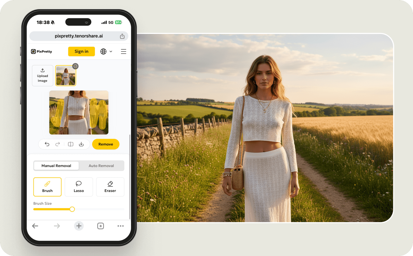 erase someone from a photo iphone with PixPretty