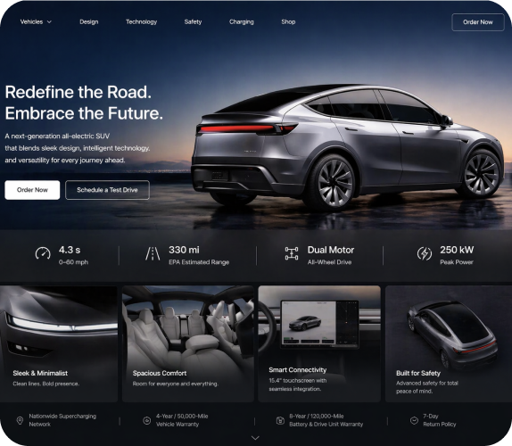 AI-generated website landing page hero visual ready for commerce