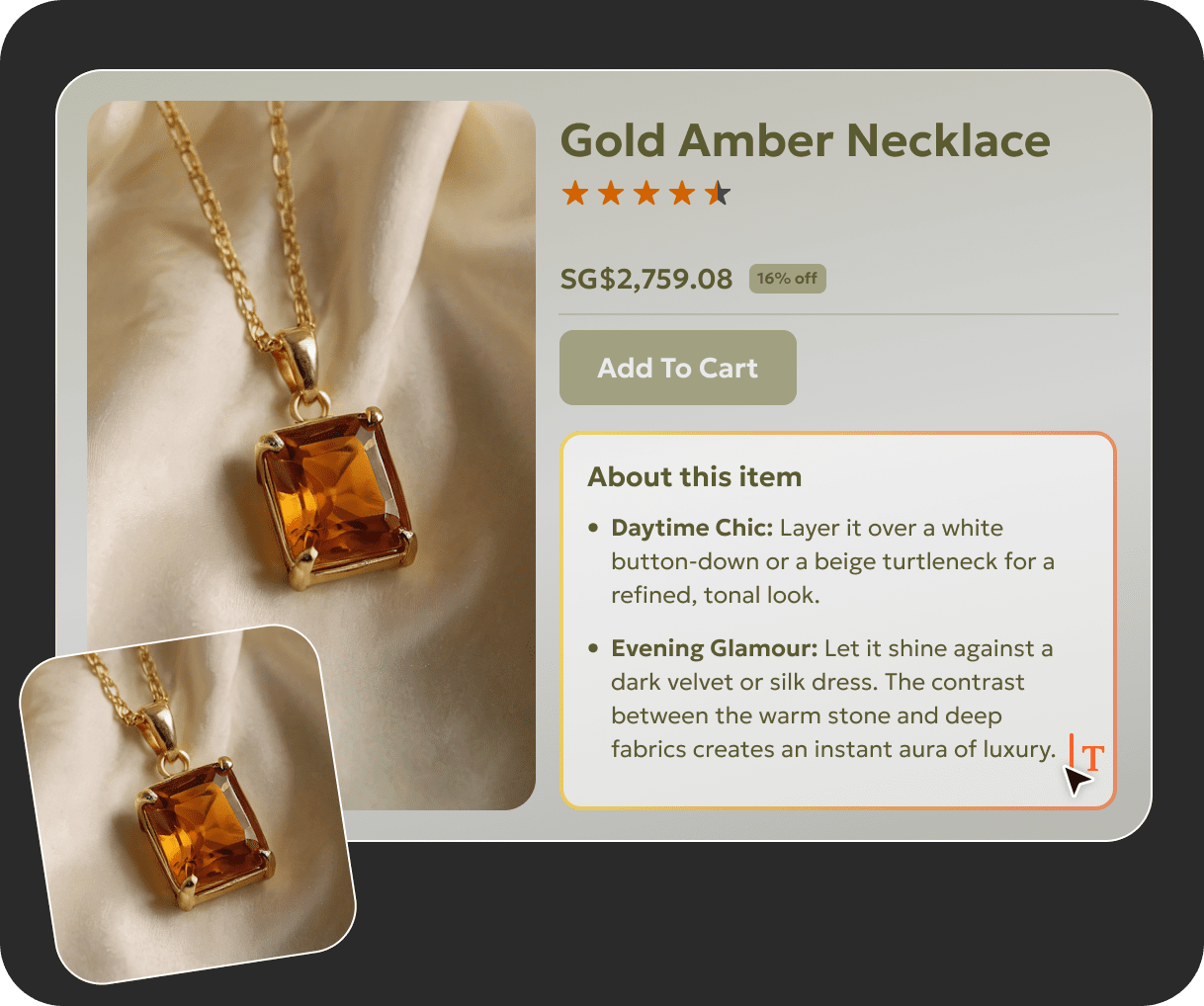 Product image descriptions for ecommerce