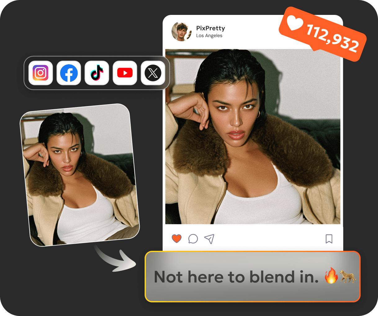 Social media caption image descriptions