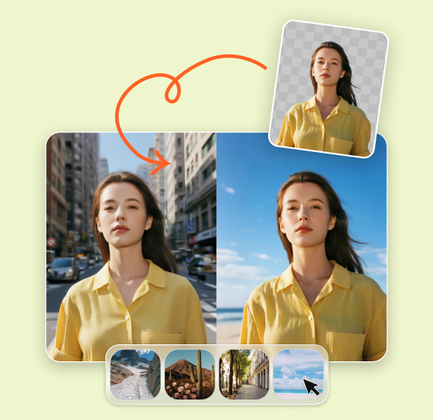change photo background blog