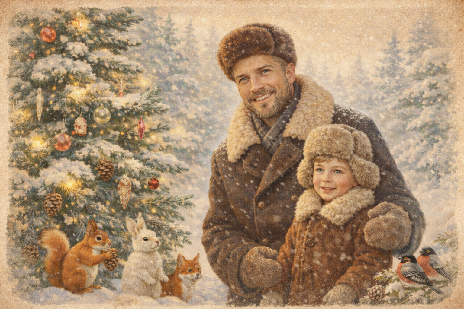 старая советская новогодняя открытка ai