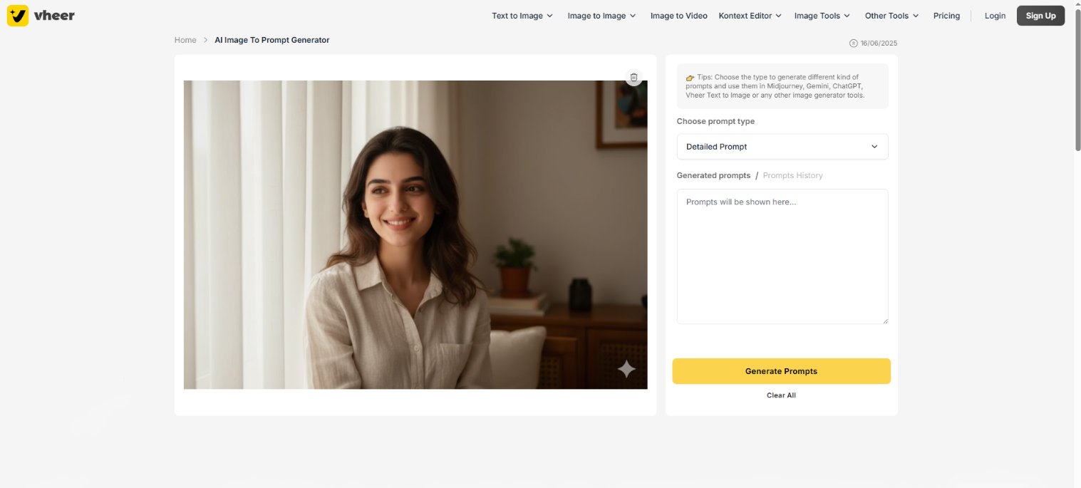 Vheer Image-to-Prompt Tool