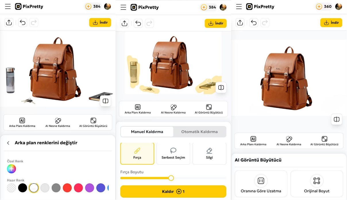 pxipretty ile ürün fotoğraftan nesne silme