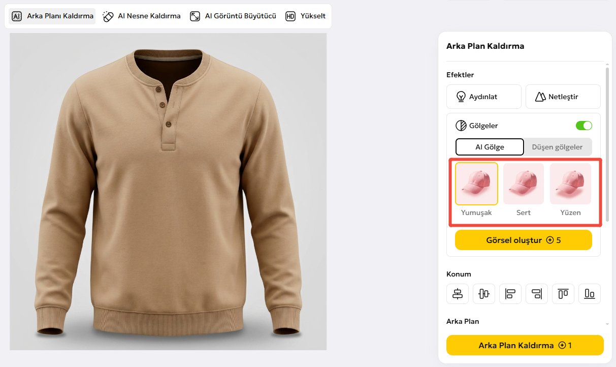 pixpretty ai ürün fotoğrafa gölge ekleme