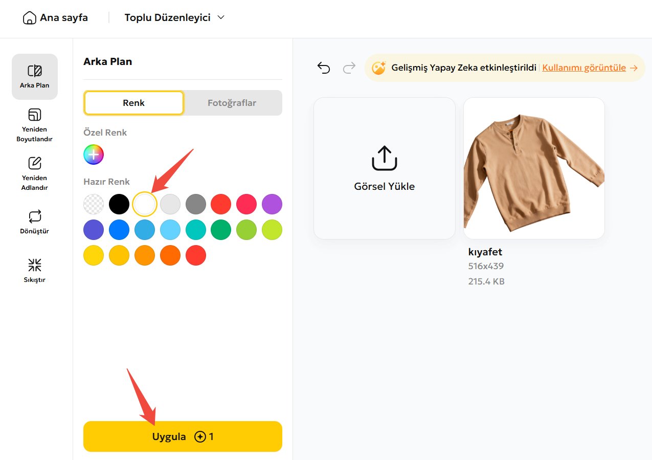 pixpretty ile fotoğraf arka planı beyaz yapma
