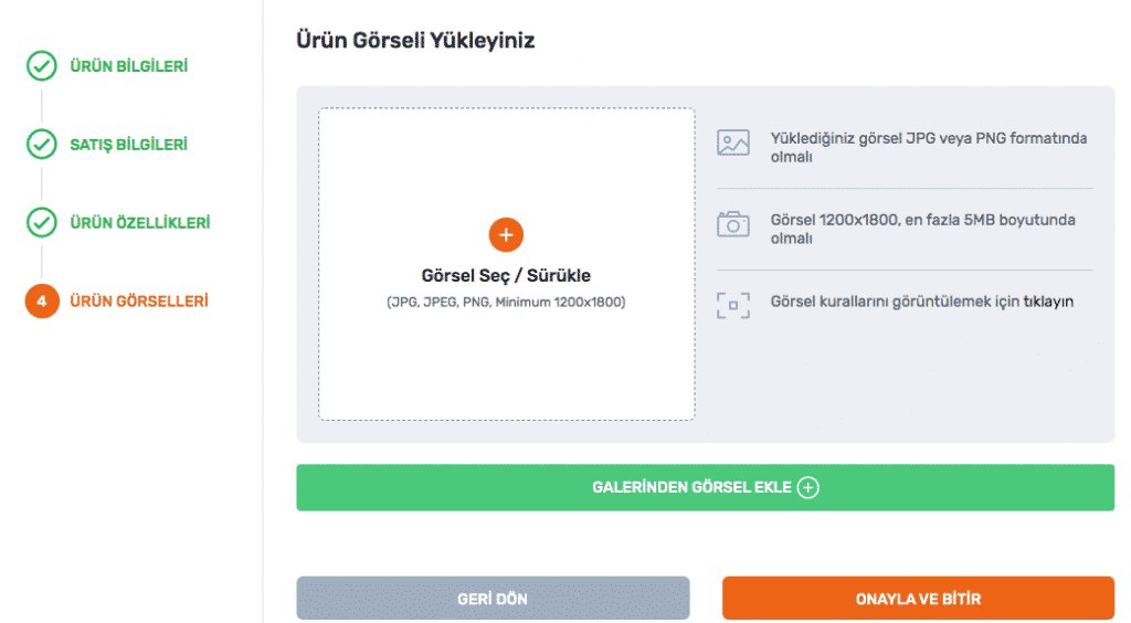 Trendyol da Ürün Fotoğrafı Yükleme