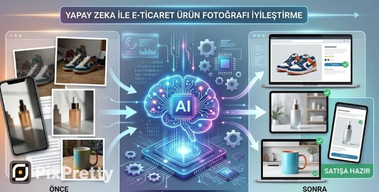 E-ticaret ürün fotoğrafçılığı için yapay zeka promptları