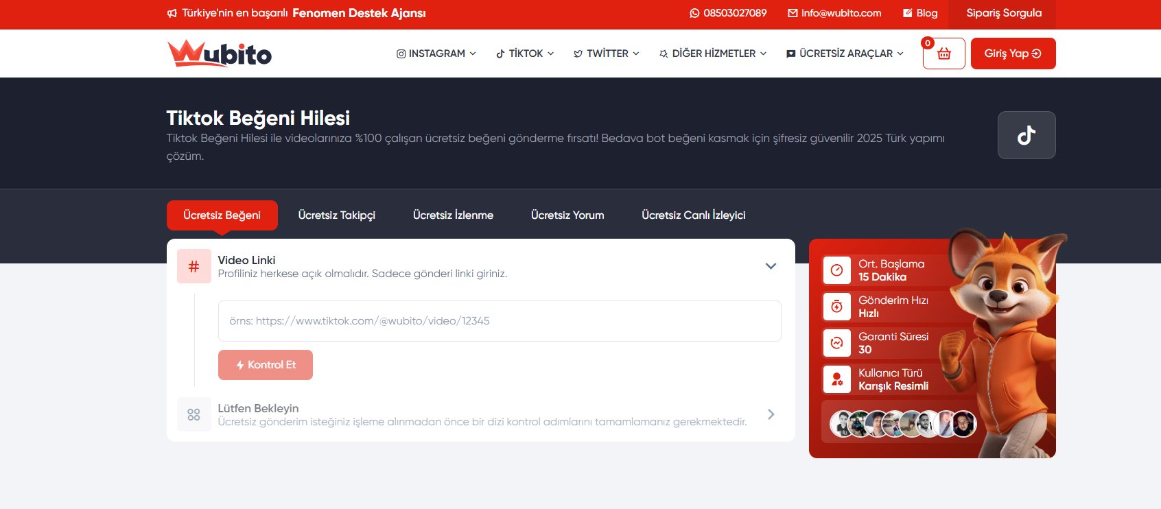 TikTok beğeni hilesi ücretsiz şifresiz - Wubito
