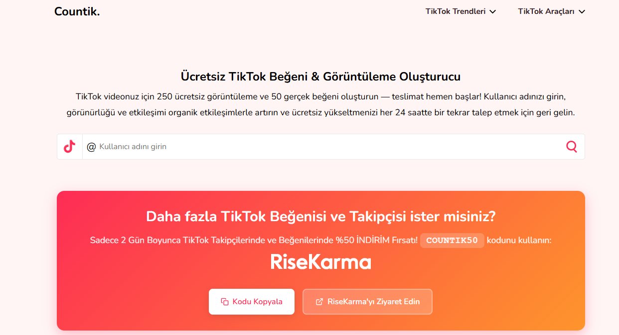 TikTok beğeni hilesi uygulaması - Countik