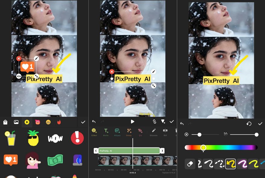 InShot Metin ve Çıkartmaları Özelleştirme