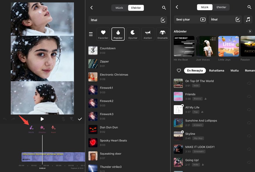 InShot Ses ve Müzik Katmanları Ekleme