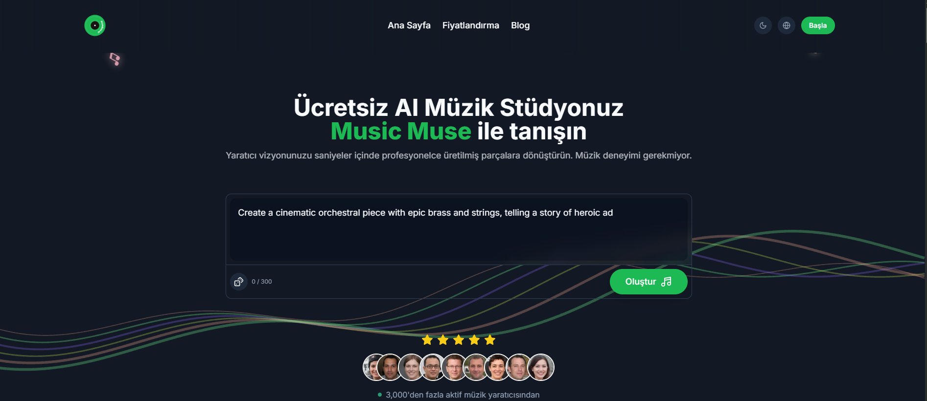 yapay zeka ile şarkı oluşturma aracı - MusicMuse.ai