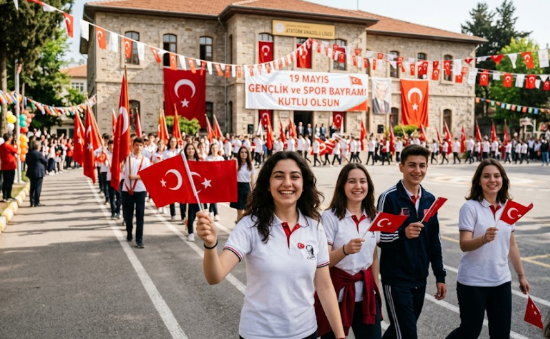 okul yürüyüş bayrak