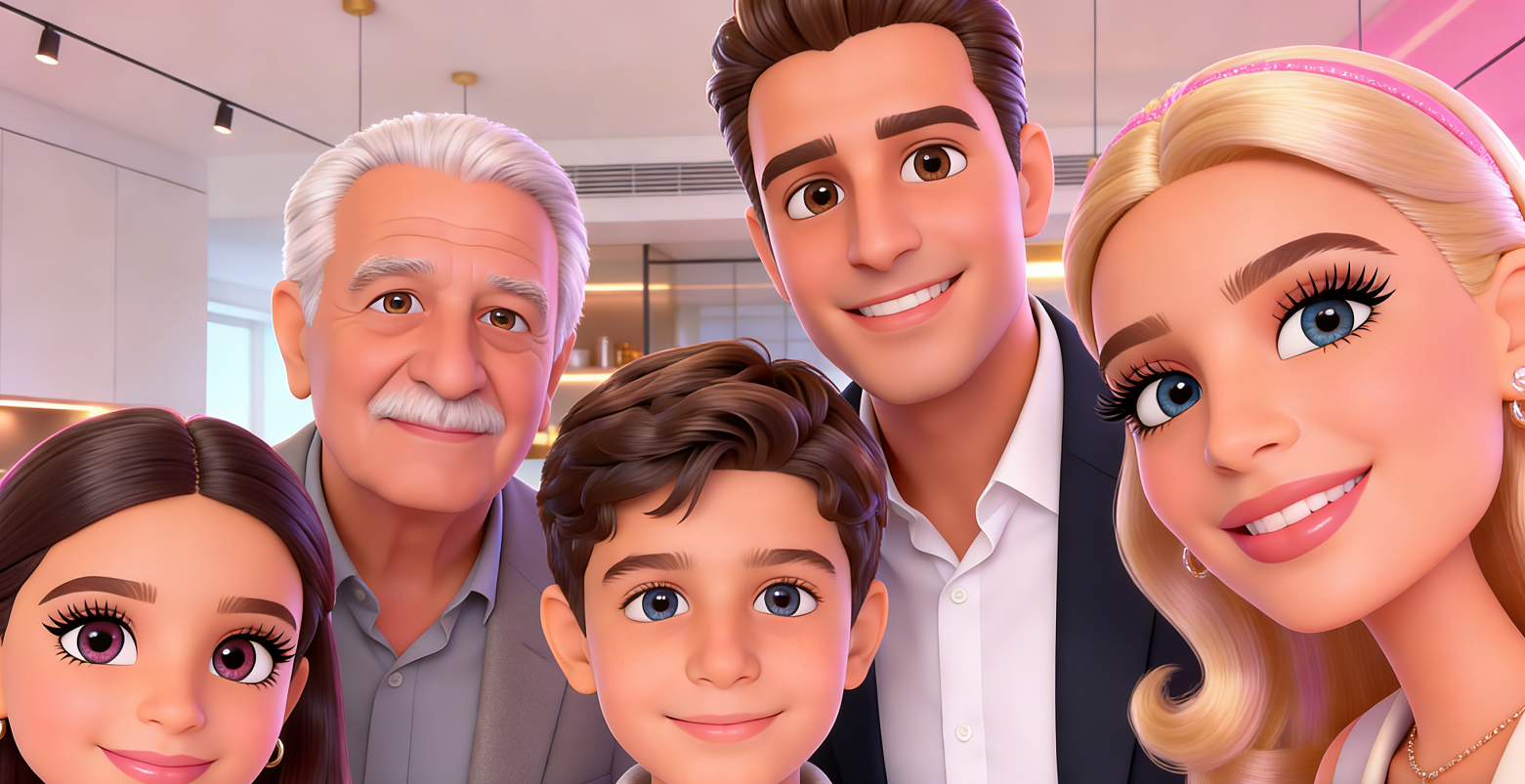 chatgpt barbie stilinde aile fotoğrafı yapma promptları