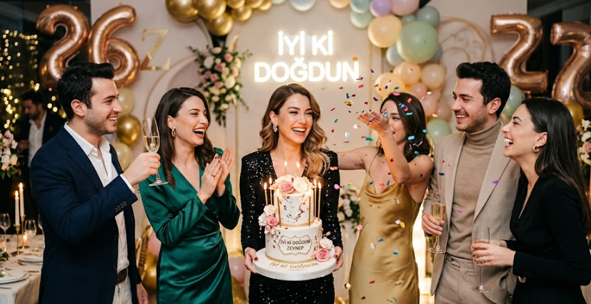 instagram influencer tarzı doğum günü grup fotoğrafı