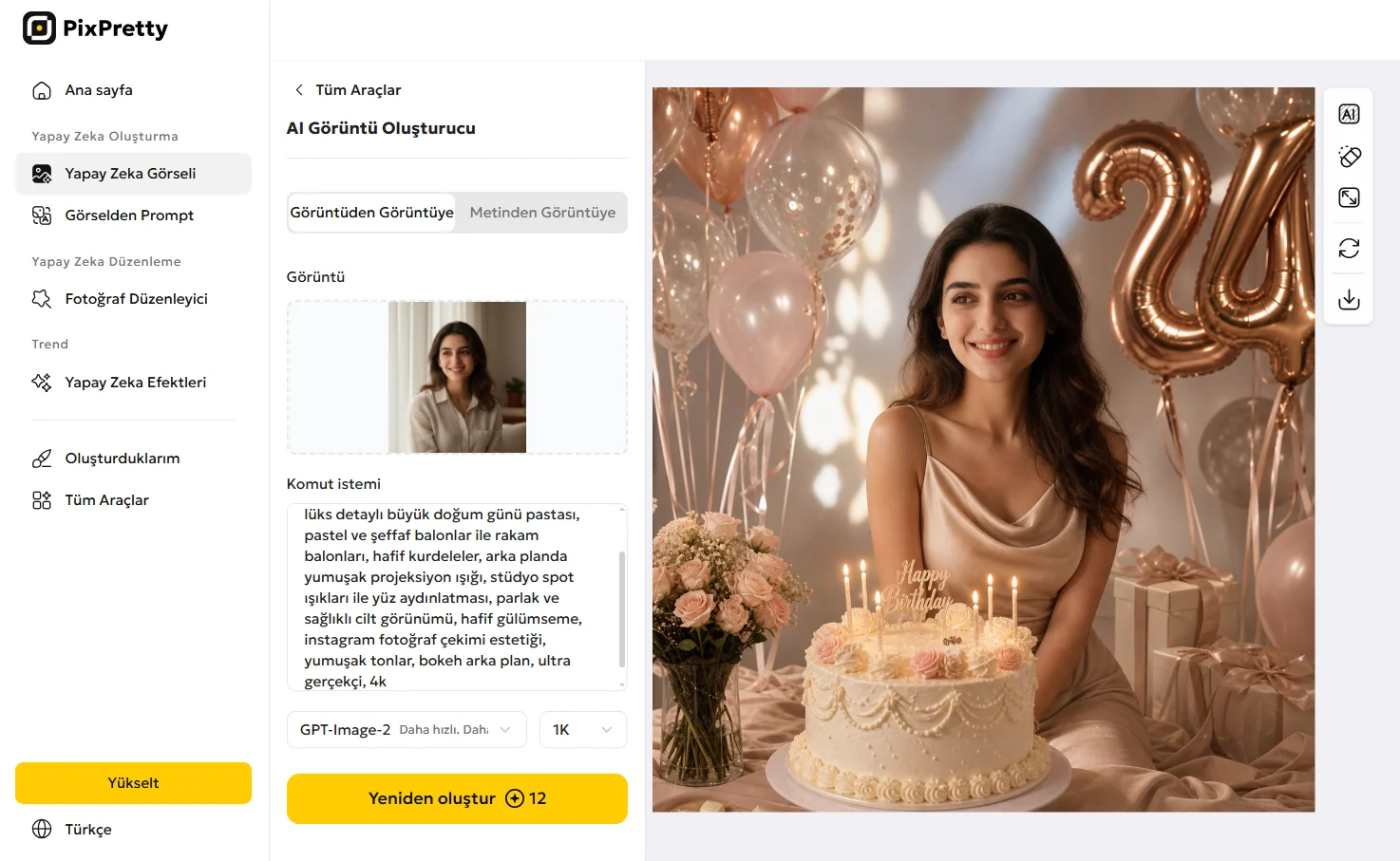 PixPretty Yapay Zeka Görsel Oluşturma
