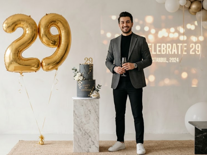 modern ve minimal doğum günü portresi