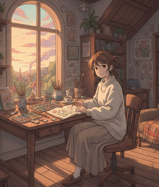 ChatGPT ile Ghibli tarzı sanatçı odası görseli yapma