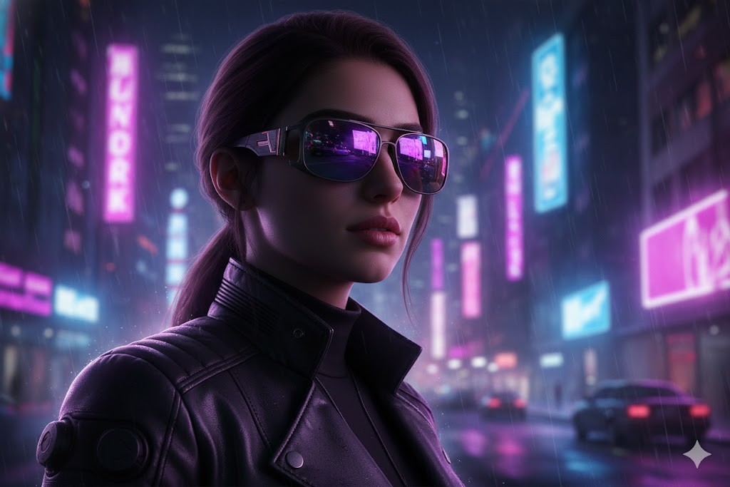 chatgpt portre fotoğraf promptları cyberpunk neon gece portresi