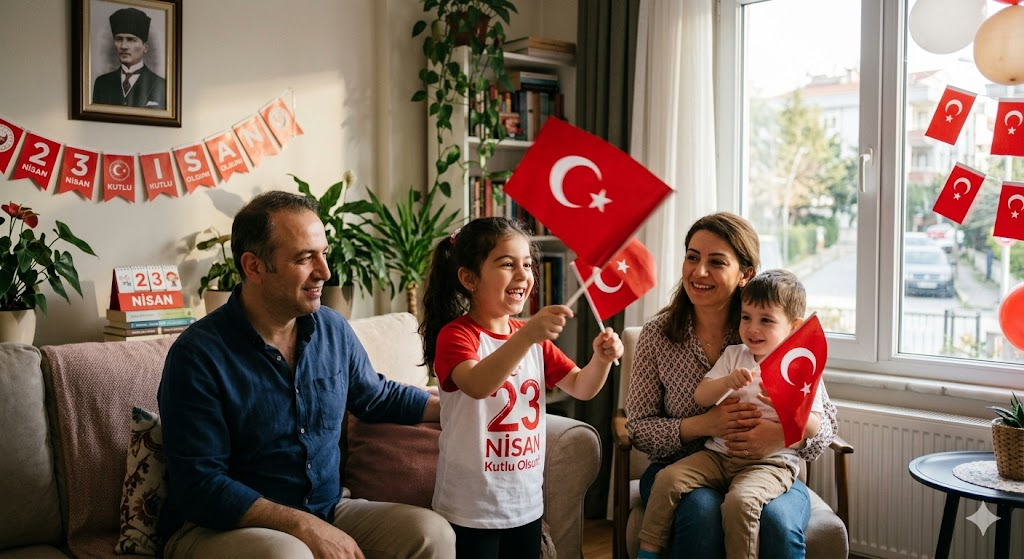 23 Nisan evde aile kutlama prompt