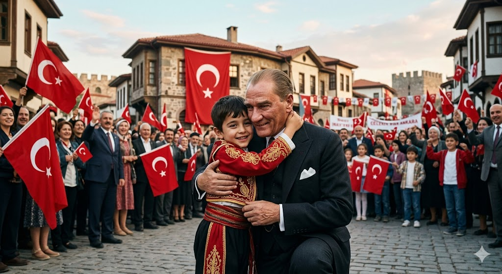 Atatürk çocuk bayramı sahne prompt