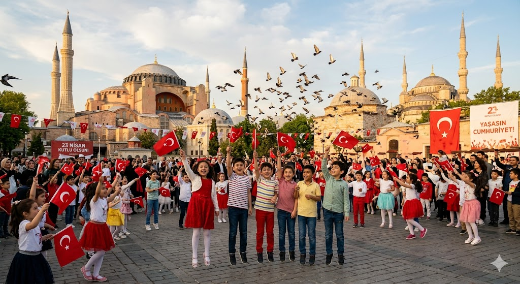 Sultanahmet 23 Nisan çocuklar prompt