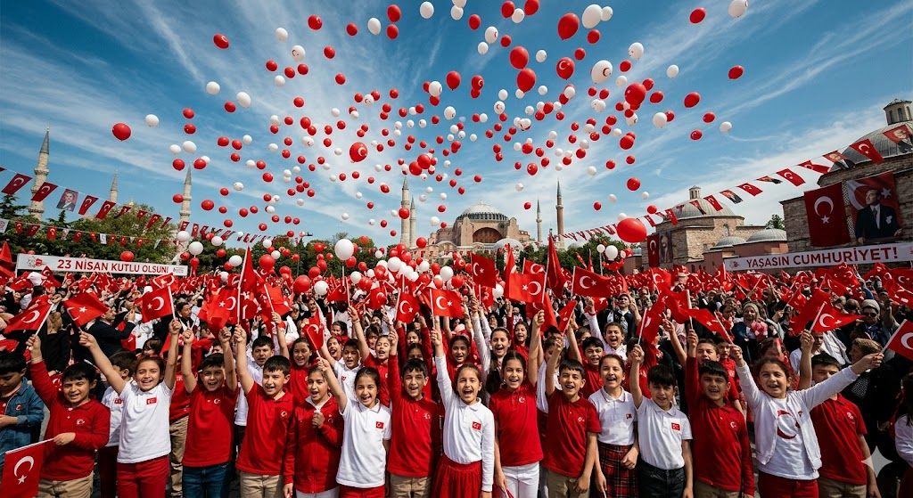 Balonlar festival çocuk prompt