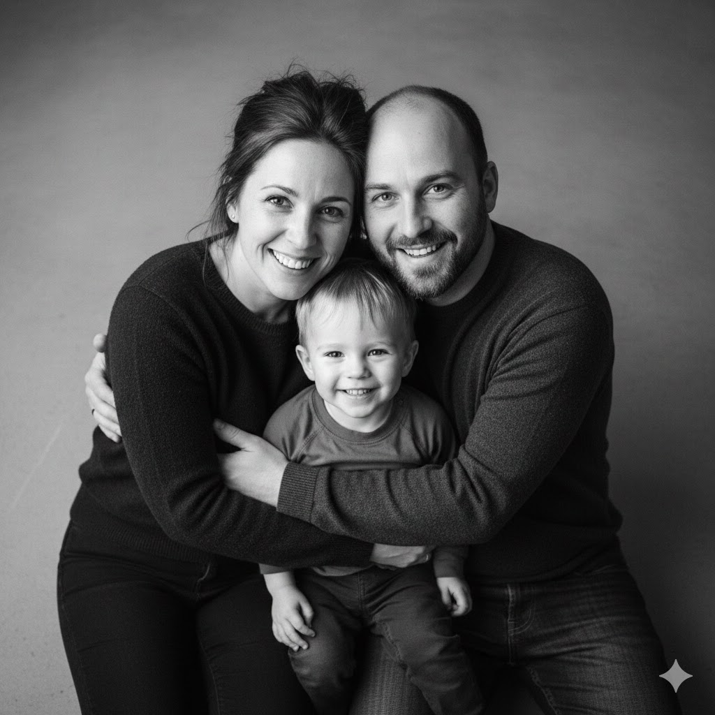 gemini aile fotoğrafı yapma promptları siyah beyaz aile portresi
