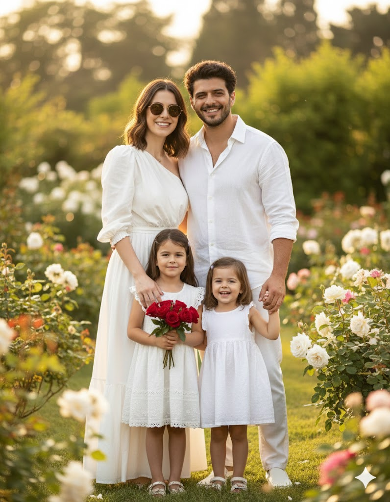 gemini aile fotoğrafı yapma promptları bahçede aile portresi