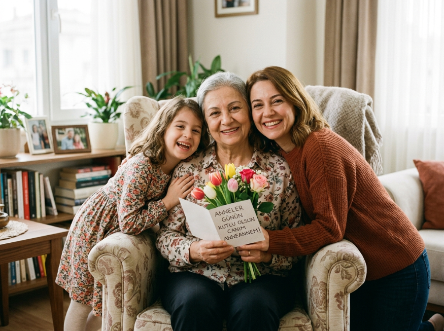 üç kuşak aile portre