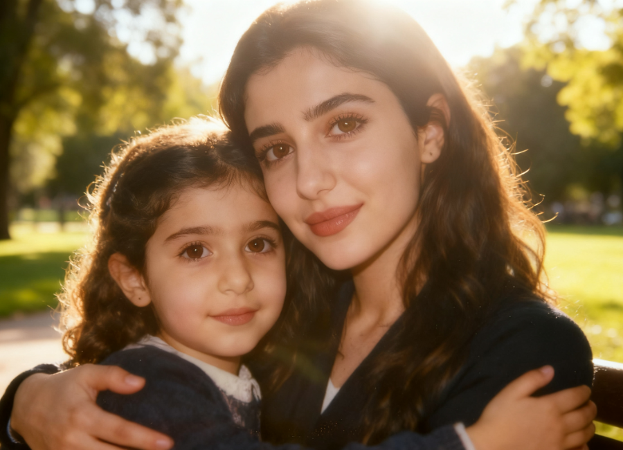 Sarılma ve Sıcaklık konseptli Gemini fotoğraf birleştirme örneği