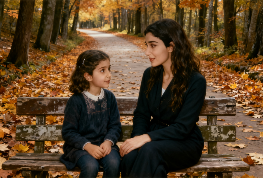 Oturma ve Sohbet konseptli Gemini fotoğraf birleştirme örneği