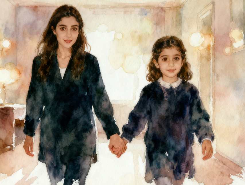 El Ele Tutuşma konseptli Gemini fotoğraf birleştirme örneği