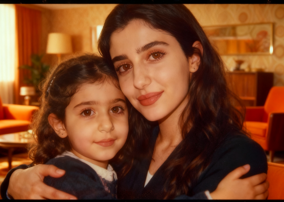 Gülümseme ve Retro konseptli Gemini fotoğraf birleştirme örneği